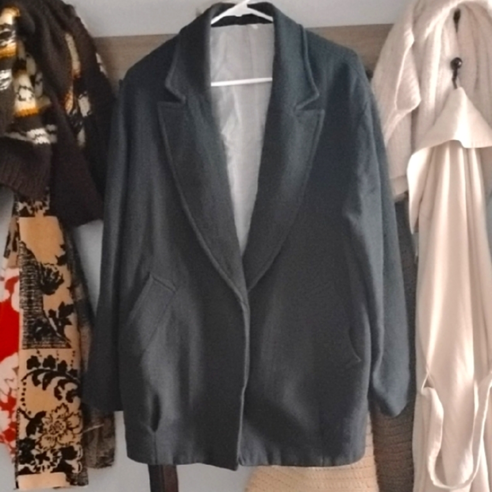 Free People Women's Charcoal Blazer